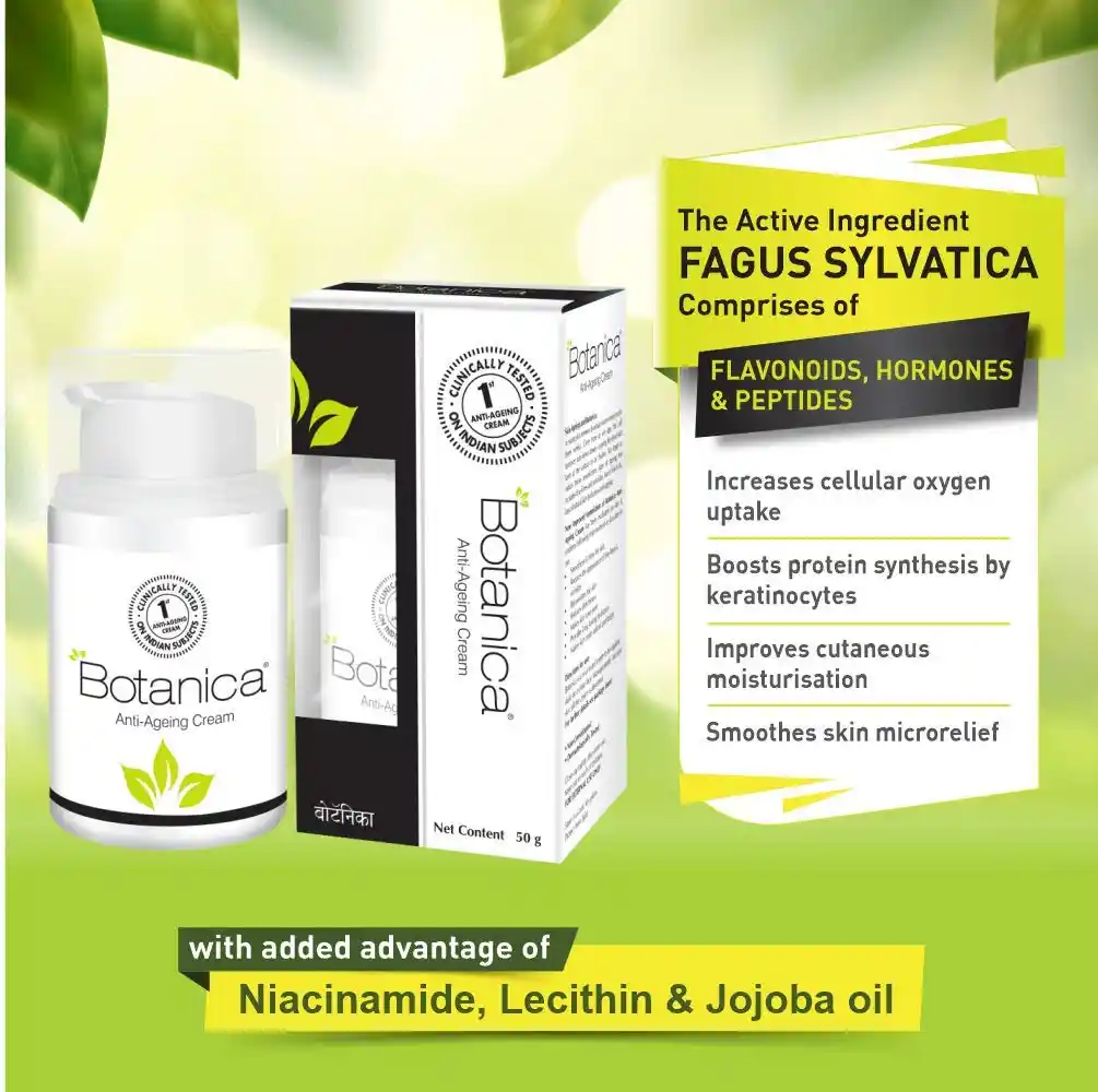 Dabur Botanica Anti Ageing Cream - Controls wrinkles and fine lines - 50g - Image 3