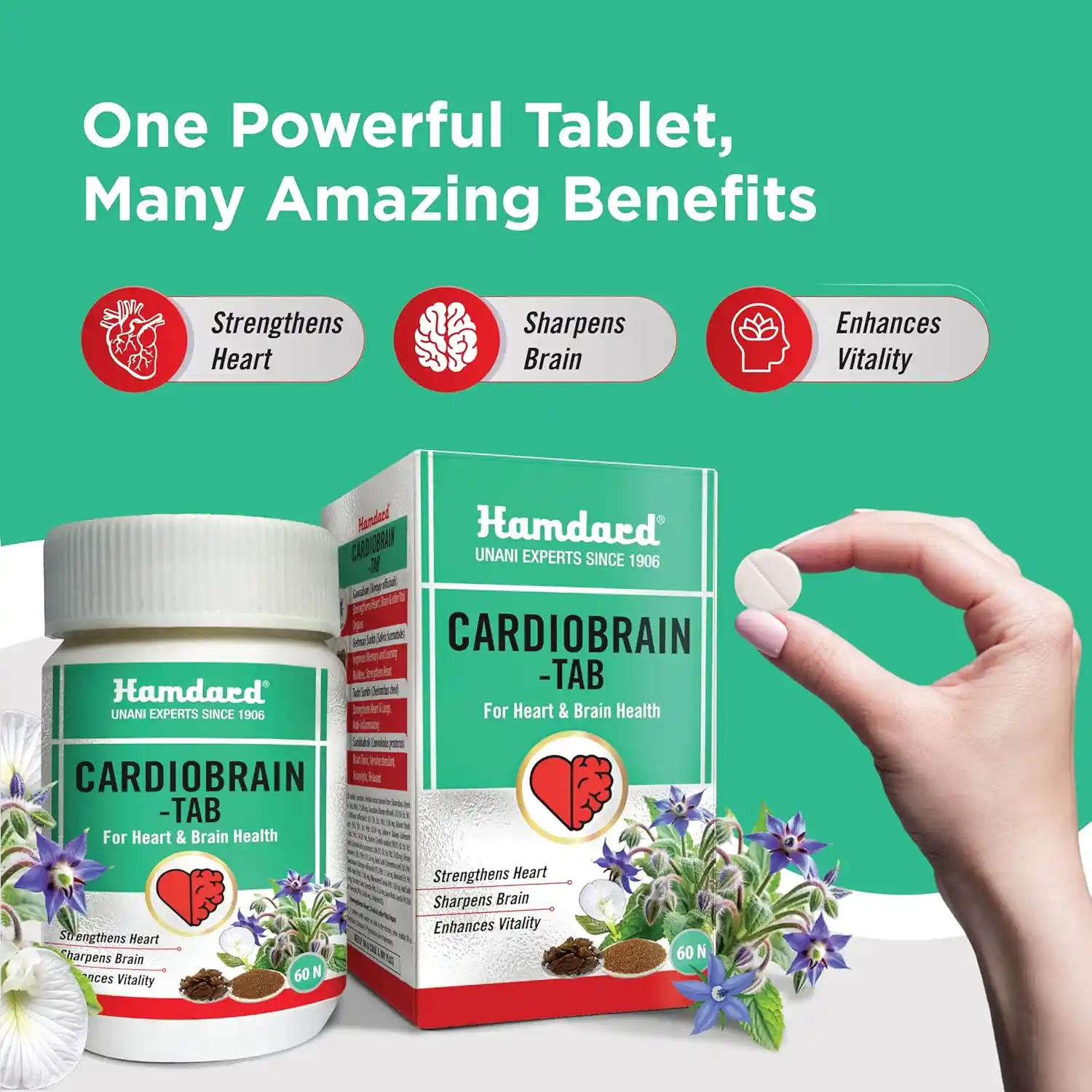Hamdard Cardiobrain Tablets (60Tabs) - Image 3