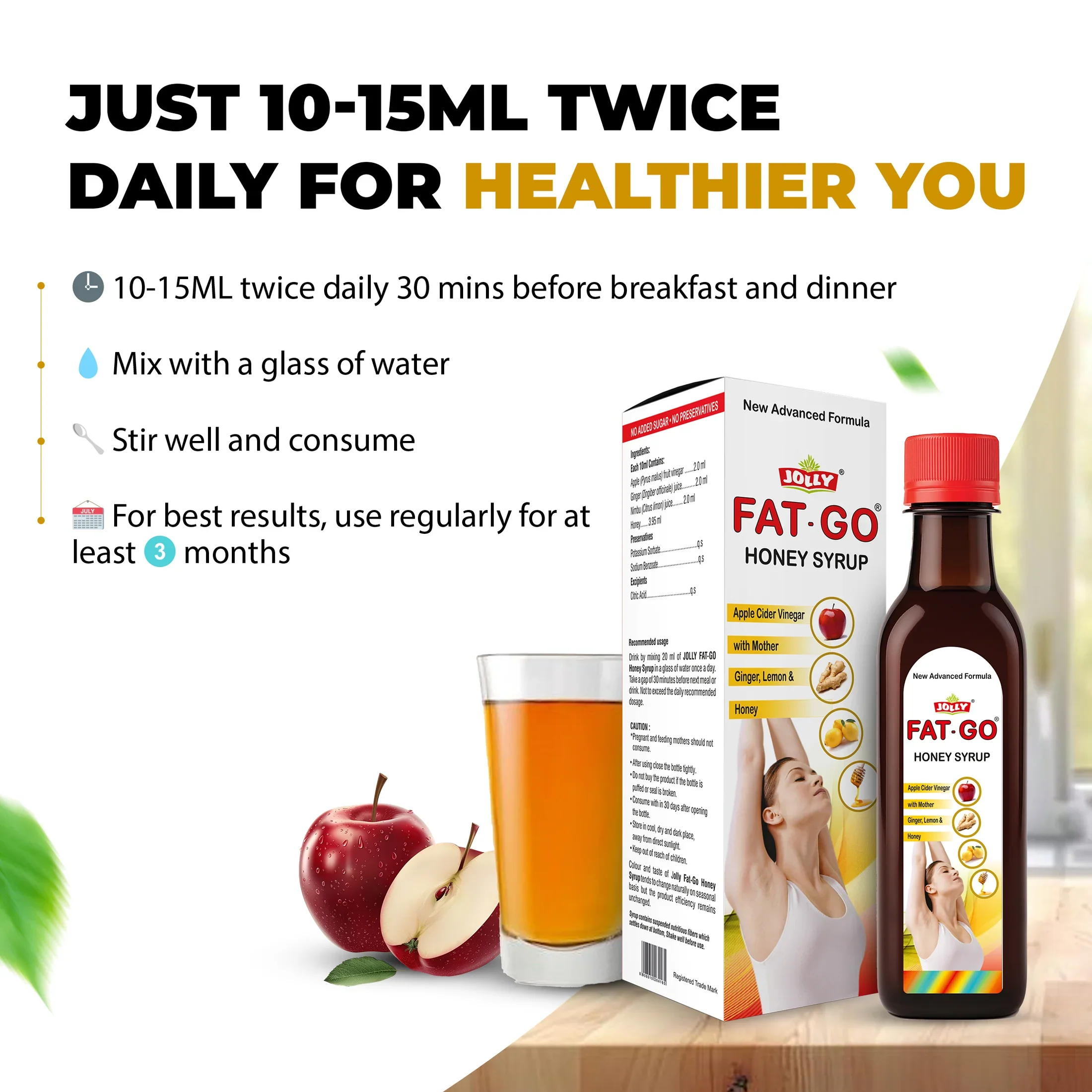 Jolly Fat Go Honey Syrup (250ml) - Image 3